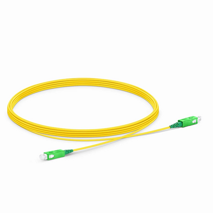FyberOptix 5m (16ft) Fiber Patch Cable, 1 Fiber, SC APC Simplex to SC APC Simplex, Single Mode (OS2), Riser (OFNR), 1.2mm, Tight-Buffered, Yellow
