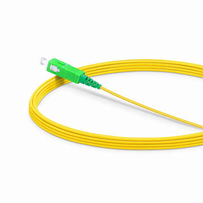 FyberOptix 5m (16ft) Fiber Patch Cable, 1 Fiber, SC APC Simplex to SC APC Simplex, Single Mode (OS2), Riser (OFNR), 1.2mm, Tight-Buffered, Yellow