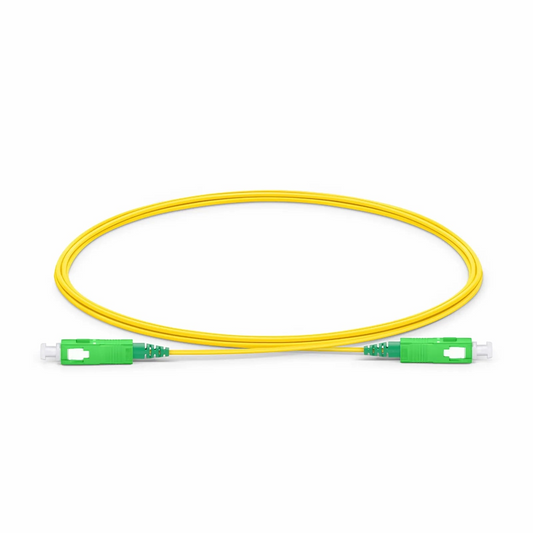 FyberOptix 2m (7ft) Fiber Patch Cable, 1 Fiber, SC APC Simplex to SC APC Simplex, Single Mode (OS2), Riser (OFNR), 1.2mm, Tight-Buffered, Yellow