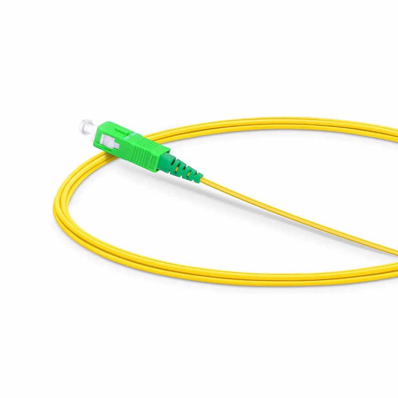 FyberOptix 2m (7ft) Fiber Patch Cable, 1 Fiber, SC APC Simplex to SC APC Simplex, Single Mode (OS2), Riser (OFNR), 1.2mm, Tight-Buffered, Yellow