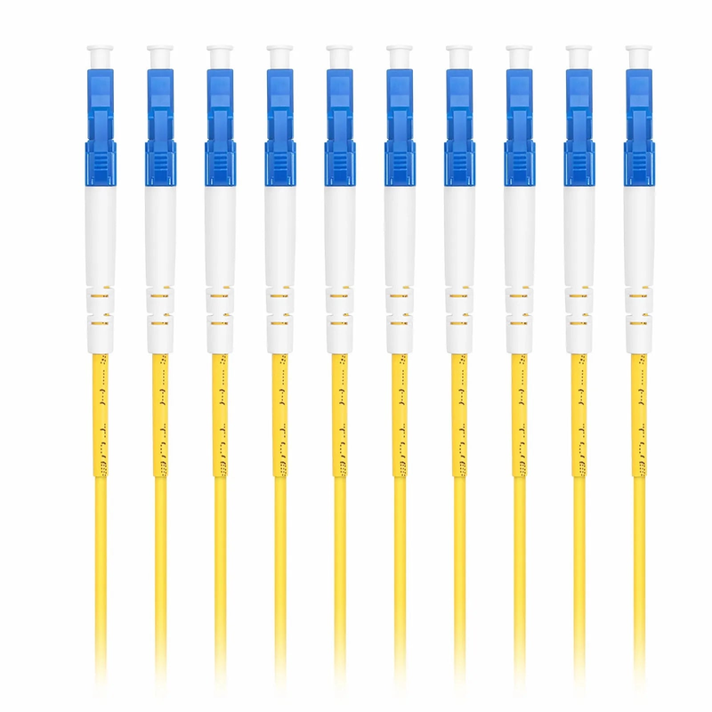 FyberOptix 1m (3ft) Fiber Patch Cable, 1 Fiber, LC UPC Simplex to LC UPC Simplex, Single Mode (OS2), Riser (OFNR), 2.0mm, Tight-Buffered, Yellow, 10 Pcs/Pack