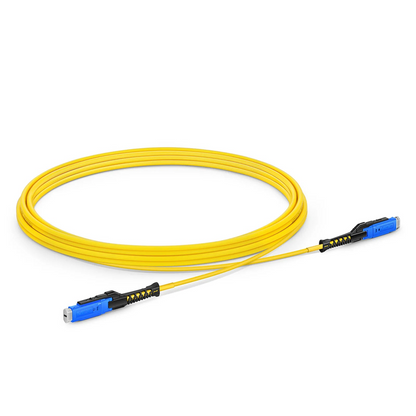 FyberOptix 3m (10ft) Fiber Patch Cable, 2 Fibers, MDC UPC Duplex to MDC UPC Duplex Uniboot, Single Mode (OS2), Riser (OFNR), 2.0mm, Yellow, for 100/400/800G Network Connection