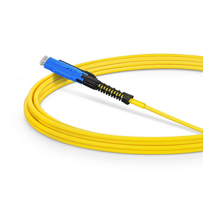 FyberOptix 3m (10ft) Fiber Patch Cable, 2 Fibers, MDC UPC Duplex to MDC UPC Duplex Uniboot, Single Mode (OS2), Riser (OFNR), 2.0mm, Yellow, for 100/400/800G Network Connection