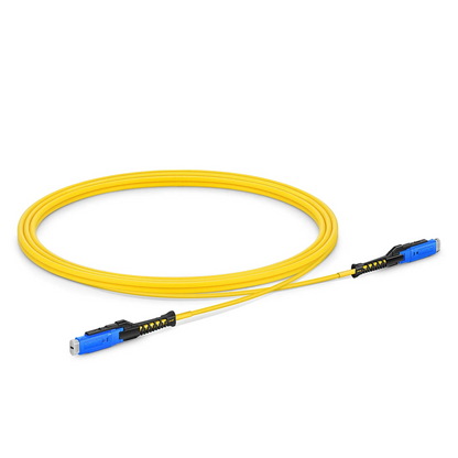 FyberOptix 2m (7ft) Fiber Patch Cable, 2 Fibers, MDC UPC Duplex to MDC UPC Duplex Uniboot, Single Mode (OS2), Riser (OFNR), 2.0mm, Yellow, for 100/400/800G Network Connection