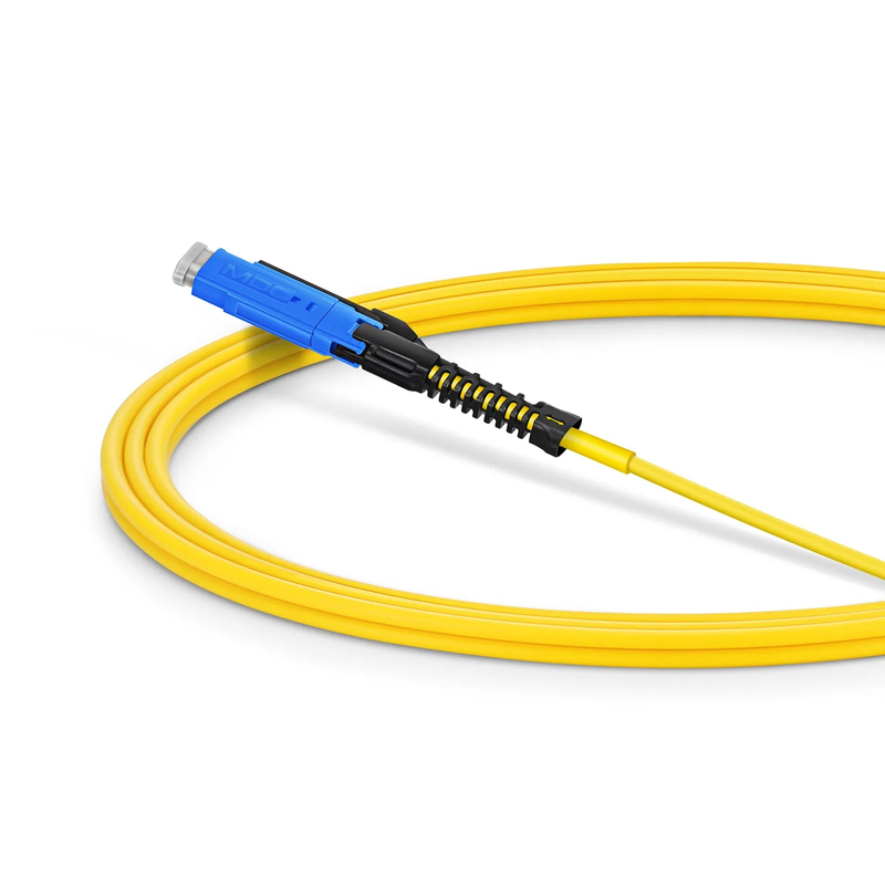 FyberOptix 2m (7ft) Fiber Patch Cable, 2 Fibers, MDC UPC Duplex to MDC UPC Duplex Uniboot, Single Mode (OS2), Riser (OFNR), 2.0mm, Yellow, for 100/400/800G Network Connection