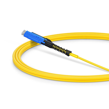 FyberOptix 2m (7ft) Fiber Patch Cable, 2 Fibers, MDC UPC Duplex to MDC UPC Duplex Uniboot, Single Mode (OS2), Riser (OFNR), 2.0mm, Yellow, for 100/400/800G Network Connection