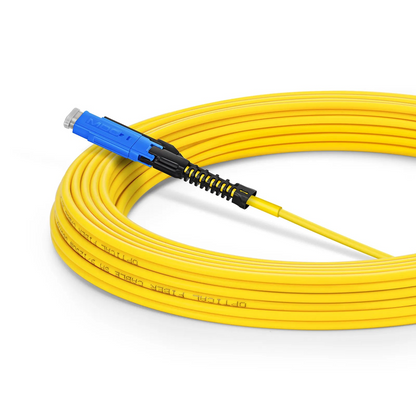 FyberOptix 10m (33ft) Fiber Patch Cable, 2 Fibers, MDC UPC Duplex to MDC UPC Duplex Uniboot, Single Mode (OS2), Riser (OFNR), 2.0mm, Yellow, for 100/400/800G Network Connection