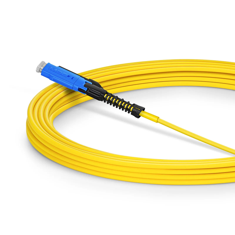 FyberOptix 5m (16ft) Fiber Patch Cable, 2 Fibers, MDC UPC Duplex to MDC UPC Duplex Uniboot, Single Mode (OS2), Riser (OFNR), 2.0mm, Yellow, for 100/400/800G Network Connection