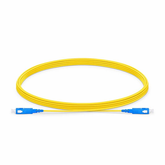 FyberOptix 5m (16ft) Fiber Patch Cable, 1 Fiber, SC UPC Simplex to SC UPC Simplex, Single Mode (OS2), Riser (OFNR), 1.2mm, Tight-Buffered, Yellow