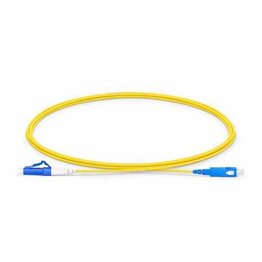 FyberOptix 2m (7ft) Fiber Patch Cable, 1 Fiber, LC UPC Simplex to SC UPC Simplex, Single Mode (OS2), Riser (OFNR), 1.2mm, Tight-Buffered, Yellow