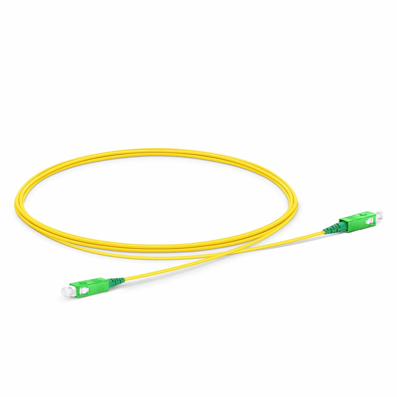 FyberOptix 2m (7ft) Fiber Patch Cable, 1 Fiber, SC APC Simplex to SC APC Simplex, Single Mode (OS2), Riser (OFNR), 1.2mm, Tight-Buffered, Yellow