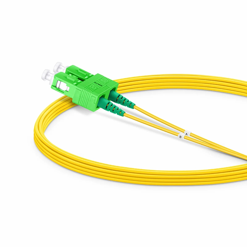 FyberOptix 5m (16ft) Fiber Patch Cable, 2 Fibers, SC APC Duplex to SC APC Duplex, Single Mode (OS2), LSZH, 1.2mm, Tight-Buffered, Yellow