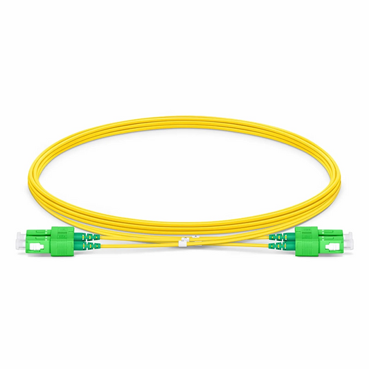 FyberOptix 3m (10ft) Fiber Patch Cable, 2 Fibers, SC APC Duplex to SC APC Duplex, Single Mode (OS2), LSZH, 1.2mm, Tight-Buffered, Yellow