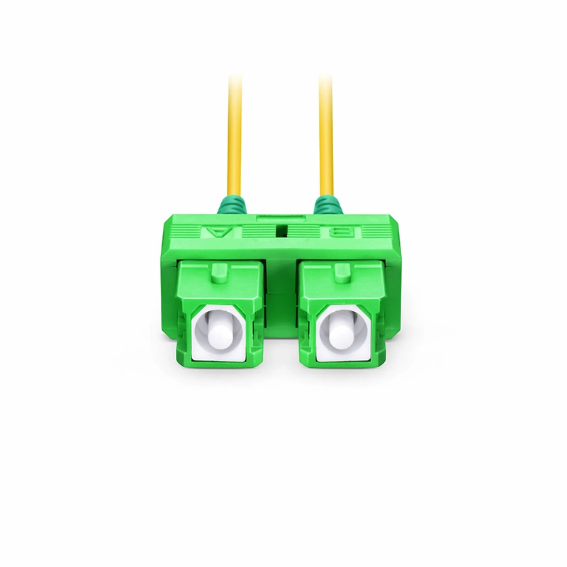 FyberOptix 2m (7ft) Fiber Patch Cable, 2 Fibers, SC APC Duplex to SC APC Duplex, Single Mode (OS2), LSZH, 1.2mm, Tight-Buffered, Yellow