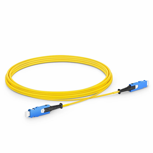 FyberOptix 3m (10ft) Fiber Patch Cable, 2 Fibers, SN UPC Duplex to SN UPC Duplex Uniboot, Single Mode (OS2), Riser (OFNR), 1.6mm, Yellow, for 400G Network Connection