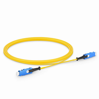 FyberOptix 2m (7ft) Fiber Patch Cable, 2 Fibers, SN UPC Duplex to SN UPC Duplex Uniboot, Single Mode (OS2), Riser (OFNR), 1.6mm, Yellow, for 400G Network Connection