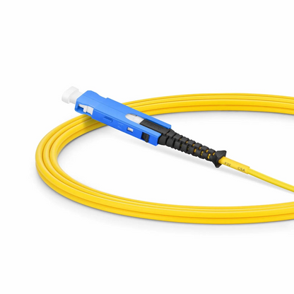 FyberOptix 2m (7ft) Fiber Patch Cable, 2 Fibers, SN UPC Duplex to SN UPC Duplex Uniboot, Single Mode (OS2), Riser (OFNR), 1.6mm, Yellow, for 400G Network Connection
