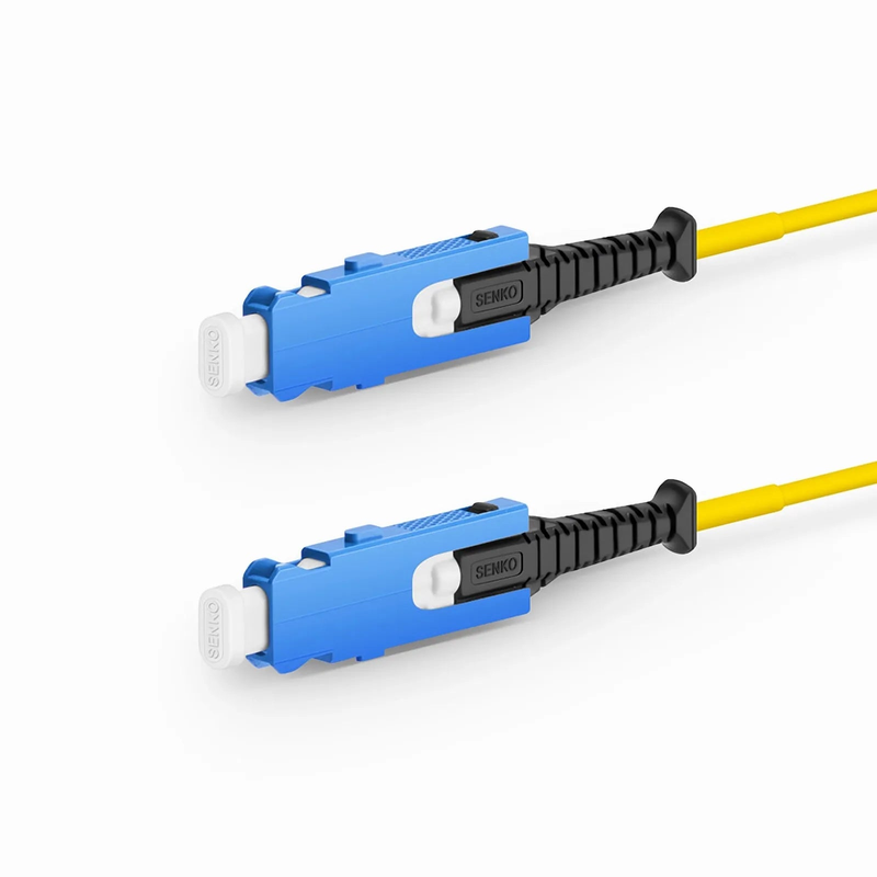 FyberOptix 2m (7ft) Fiber Patch Cable, 2 Fibers, SN UPC Duplex to SN UPC Duplex Uniboot, Single Mode (OS2), Riser (OFNR), 1.6mm, Yellow, for 400G Network Connection