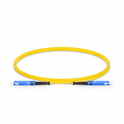 FyberOptix 1m (3ft) Fiber Patch Cable, 2 Fibers, SN UPC Duplex to SN UPC Duplex Uniboot, Single Mode (OS2), Riser (OFNR), 1.6mm, Yellow, for 400G Network Connection