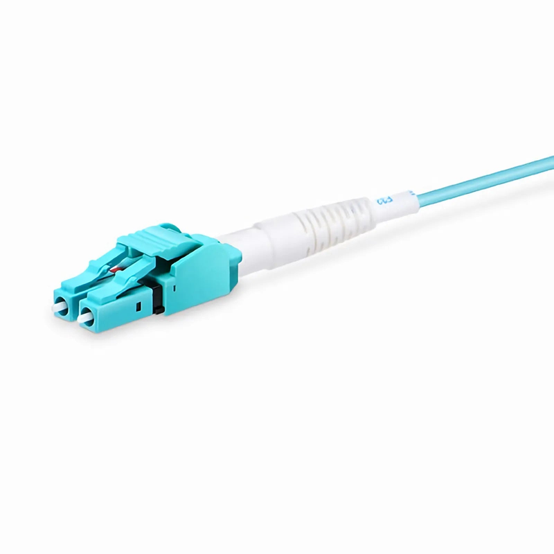 FyberOptix 3m (10ft) Fiber Patch Cable, 2 Fibers, LC UPC Duplex to LC UPC Duplex Switchable Clip Uniboot, Multimode (OM3), Riser (OFNR), 2.0mm, Aqua