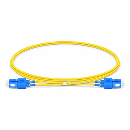 FyberOptix 2m (7ft) Fiber Patch Cable, 2 Fibers, SC UPC Duplex to SC UPC Duplex, Single Mode (OS2), Riser (OFNR), 1.2mm, Tight-Buffered, Yellow