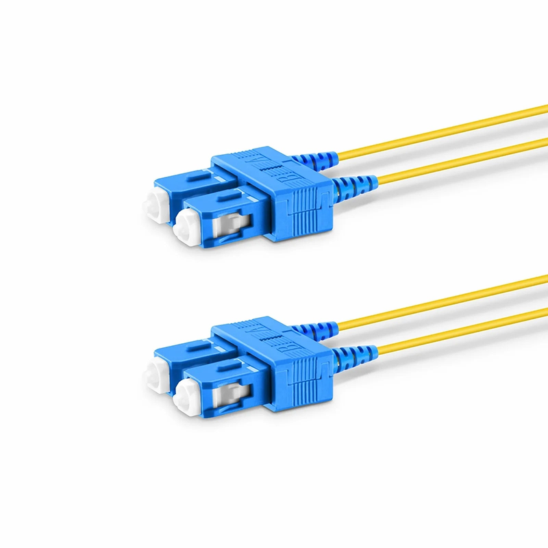 FyberOptix 2m (7ft) Fiber Patch Cable, 2 Fibers, SC UPC Duplex to SC UPC Duplex, Single Mode (OS2), Riser (OFNR), 1.2mm, Tight-Buffered, Yellow