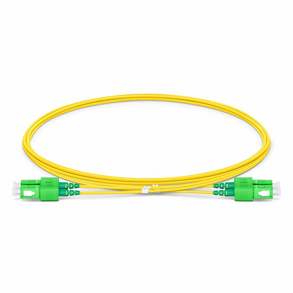 FyberOptix 2m (7ft) Fiber Patch Cable, 2 Fibers, SC APC Duplex to SC APC Duplex, Single Mode (OS2), Riser (OFNR), 1.2mm, Tight-Buffered, Yellow