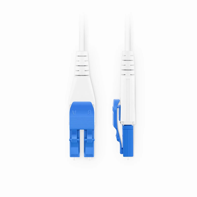 FyberOptix 1m (3ft) Fiber Patch Cable, 2 Fibers, SN UPC Duplex to LC UPC Duplex Flat Clip Uniboot, Single Mode (OS2), Riser (OFNR), 1.6mm, Yellow, for 400G Network Connection