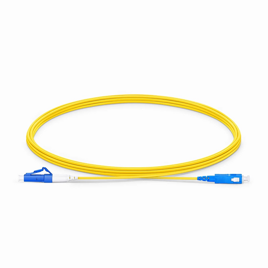 FyberOptix 3m (10ft) Fiber Patch Cable, 1 Fiber, LC UPC Simplex to SC UPC Simplex, Single Mode (OS2), Riser (OFNR), 1.2mm, Tight-Buffered, Yellow