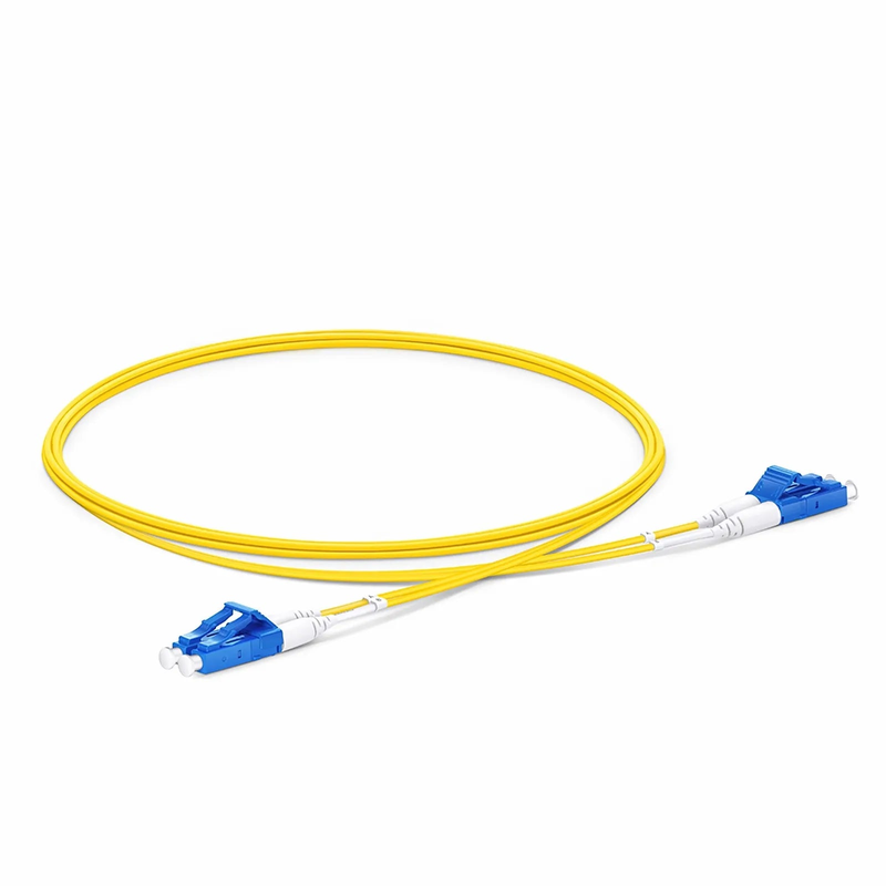 FyberOptix 2m (7ft) Fiber Patch Cable, 2 Fibers, LC UPC Duplex to LC UPC Duplex, Single Mode (OS2), Riser (OFNR), 1.2mm, Tight-Buffered, Yellow