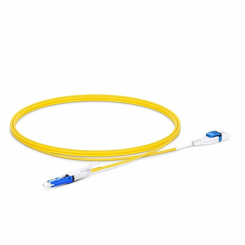 FyberOptix 1m (3ft) Fiber Patch Cable, 2 Fibers, CSâ„¢ UPC Duplex to LC UPC Duplex Flat Clip Uniboot, Single Mode (OS2), Riser (OFNR), 2.0mm, Yellow, for 200/400G Network Connection