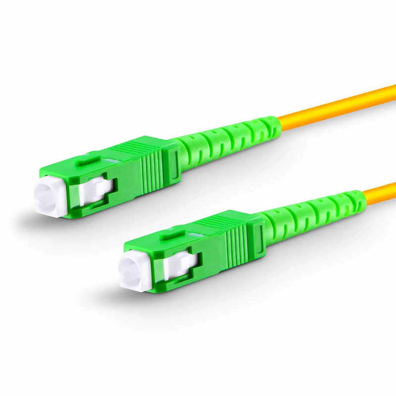 FyberOptix 2m (7ft) Fiber Patch Cable, 1 Fiber, SC APC Simplex to SC APC Simplex, Single Mode (OS2), Riser (OFNR), 2.0mm, Tight-Buffered, Yellow, 10 Pcs/Pack