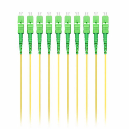 FyberOptix 3m (10ft) Fiber Patch Cable, 1 Fiber, SC APC Simplex to SC APC Simplex, Single Mode (OS2), Riser (OFNR), 2.0mm, Tight-Buffered, Yellow, 10 Pcs/Pack