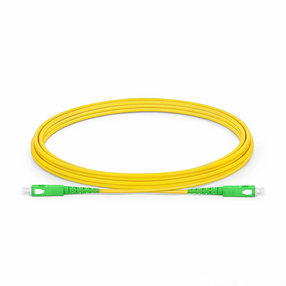 FyberOptix 3m (10ft) Fiber Patch Cable, 1 Fiber, SC APC Simplex to SC APC Simplex, Single Mode (OS2), Riser (OFNR), 2.0mm, Tight-Buffered, Yellow, 10 Pcs/Pack