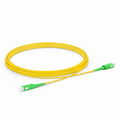 FyberOptix 3m (10ft) Fiber Patch Cable, 1 Fiber, SC APC Simplex to SC APC Simplex, Single Mode (OS2), Riser (OFNR), 2.0mm, Tight-Buffered, Yellow, 10 Pcs/Pack