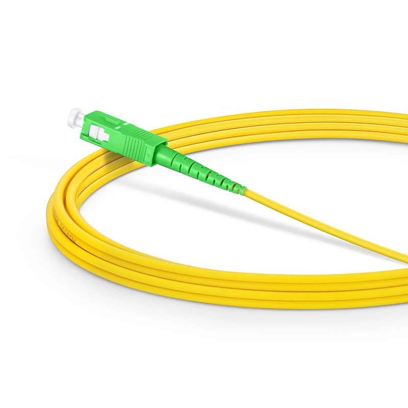 FyberOptix 3m (10ft) Fiber Patch Cable, 1 Fiber, SC APC Simplex to SC APC Simplex, Single Mode (OS2), Riser (OFNR), 2.0mm, Tight-Buffered, Yellow, 10 Pcs/Pack