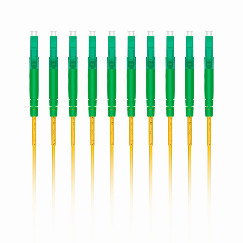 FyberOptix 1m (3ft) Fiber Patch Cable, 1 Fiber, LC APC Simplex to LC APC Simplex, Single Mode (OS2), Riser (OFNR), 2.0mm, Tight-Buffered, Yellow, 10 Pcs/Pack