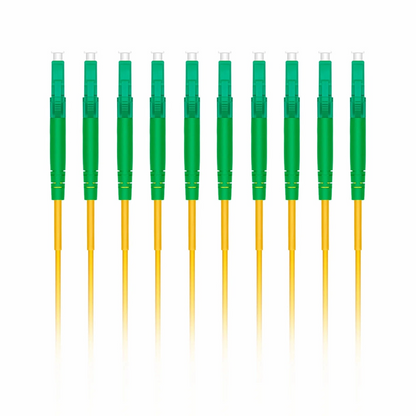 FyberOptix 2m (7ft) Fiber Patch Cable, 1 Fiber, LC APC Simplex to LC APC Simplex, Single Mode (OS2), Riser (OFNR), 2.0mm, Tight-Buffered, Yellow, 10 Pcs/Pack