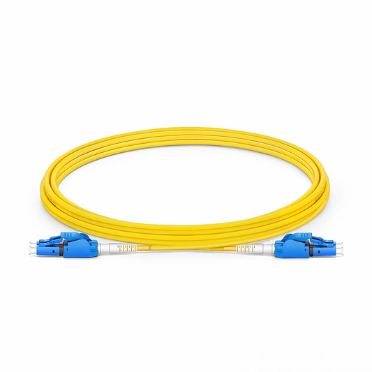 FyberOptix 3m (10ft) Fiber Patch Cable, 2 Fibers, LC UPC Duplex to LC UPC Duplex Switchable Clip Uniboot, Single Mode (OS2), Riser (OFNR), 2.0mm, Yellow