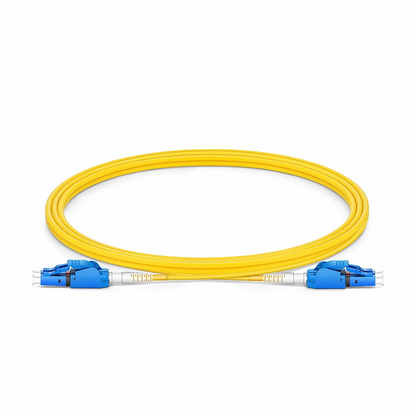 FyberOptix 2m (7ft) Fiber Patch Cable, 2 Fibers, LC UPC Duplex to LC UPC Duplex Switchable Clip Uniboot, Single Mode (OS2), Riser (OFNR), 2.0mm, Yellow
