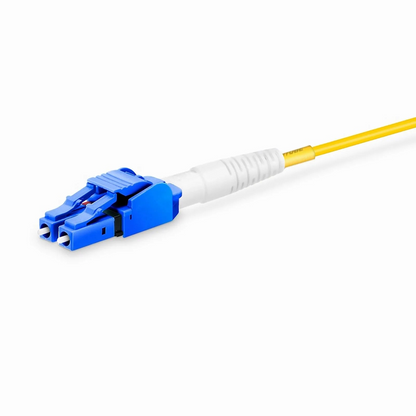 FyberOptix 2m (7ft) Fiber Patch Cable, 2 Fibers, LC UPC Duplex to LC UPC Duplex Switchable Clip Uniboot, Single Mode (OS2), Riser (OFNR), 2.0mm, Yellow