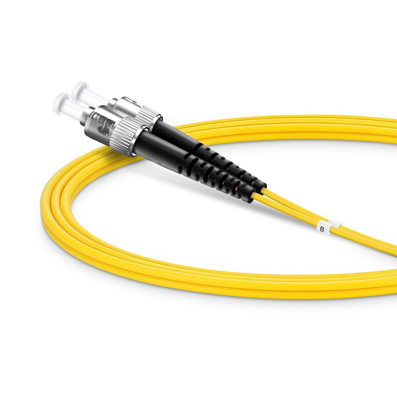 FyberOptix 1m (3ft) Fiber Patch Cable, 2 Fibers, SC UPC Duplex to ST UPC, Single Mode (OS2), Riser (OFNR), 2.0mm, Tight-Buffered, Yellow