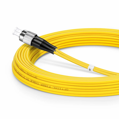 FyberOptix 5m (16ft) Fiber Patch Cable, 2 Fibers, LC UPC Duplex to FC UPC, Single Mode (OS2), Riser (OFNR), 2.0mm, Tight-Buffered, Yellow