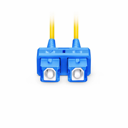 FyberOptix 1m (3ft) Fiber Patch Cable, 2 Fibers, SC UPC Duplex to SC UPC Duplex, Single Mode (OS2), Riser (OFNR), 2.0mm, Tight-Buffered, Yellow