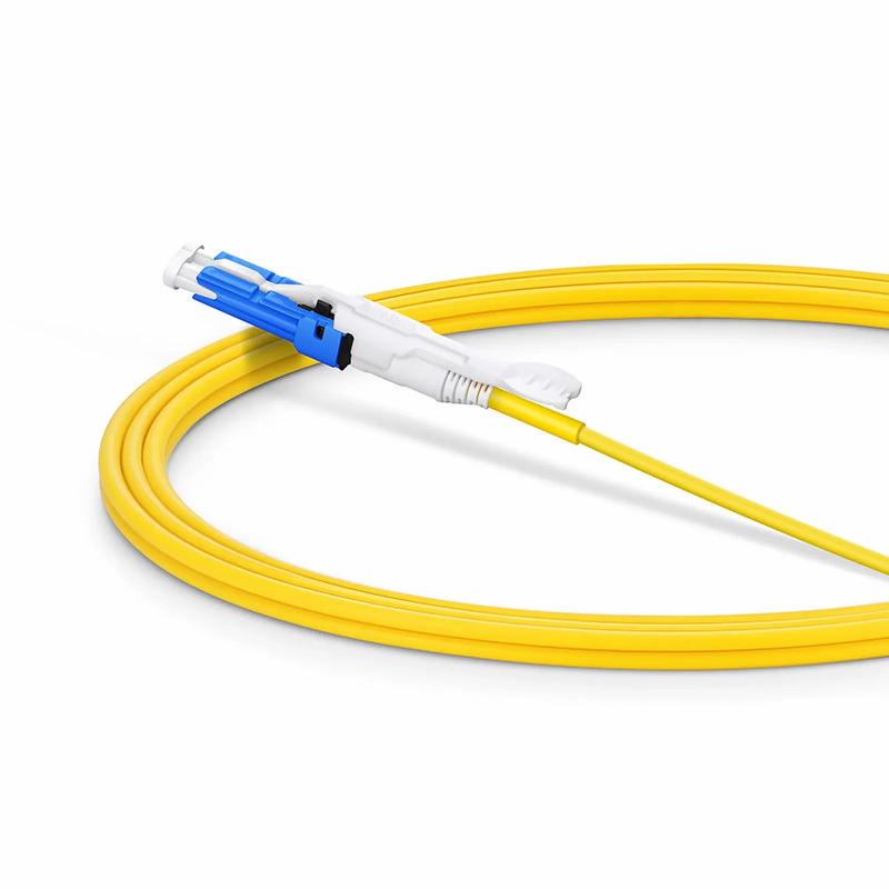 FyberOptix 2m (7ft) Fiber Patch Cable, 2 Fibers, CSA UPC Duplex to LC UPC Duplex Flat Clip Uniboot, Single Mode (OS2), Riser (OFNR), 2.0mm, Yellow, for 200/400G Network Connection