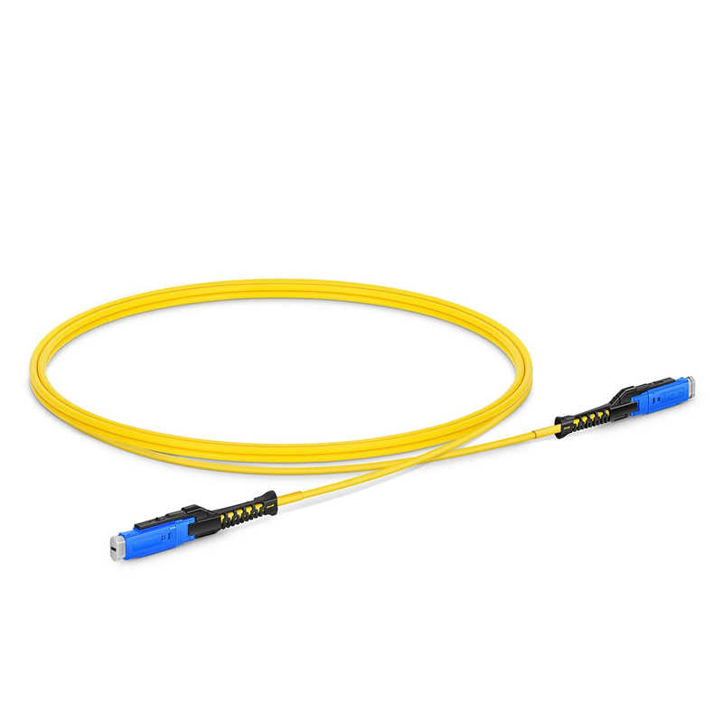 FyberOptix 1m (3ft) Fiber Patch Cable, 2 Fibers, MDC UPC Duplex to MDC UPC Duplex Uniboot, Single Mode (OS2), Riser (OFNR), 2.0mm, Yellow, for 100/400/800G Network Connection