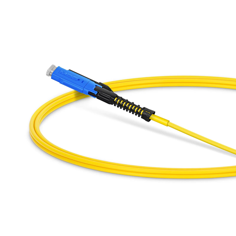 FyberOptix 1m (3ft) Fiber Patch Cable, 2 Fibers, MDC UPC Duplex to MDC UPC Duplex Uniboot, Single Mode (OS2), Riser (OFNR), 2.0mm, Yellow, for 100/400/800G Network Connection