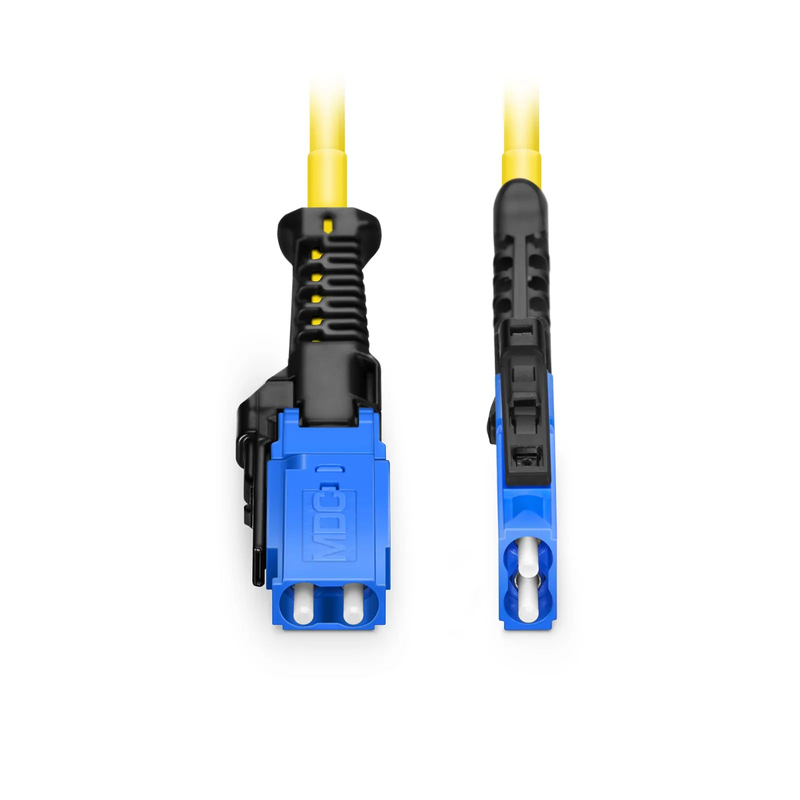 FyberOptix 1m (3ft) Fiber Patch Cable, 2 Fibers, MDC UPC Duplex to MDC UPC Duplex Uniboot, Single Mode (OS2), Riser (OFNR), 2.0mm, Yellow, for 100/400/800G Network Connection