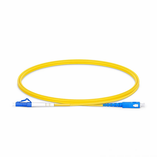 FyberOptix 1m (3ft) Fiber Patch Cable, 1 Fiber, LC UPC Simplex to SC UPC Simplex, Single Mode (OS2), Riser (OFNR), 2.0mm, Tight-Buffered, Yellow