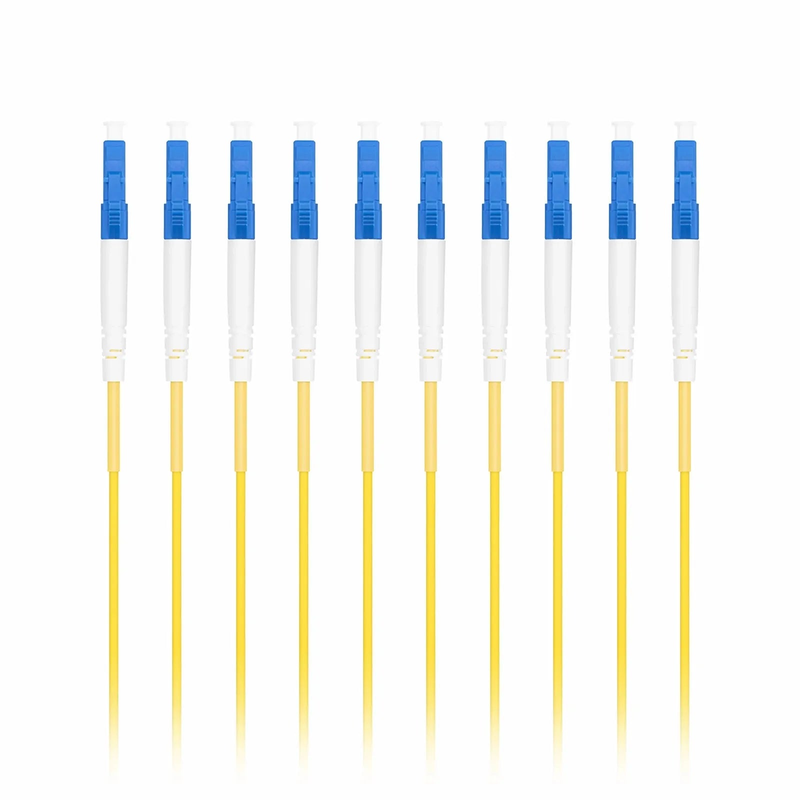 FyberOptix 3m (10ft) Fiber Patch Cable, 1 Fiber, LC UPC Simplex to LC UPC Simplex, Single Mode (OS2), Riser (OFNR), 2.0mm, Tight-Buffered, Yellow, 10 Pcs/Pack
